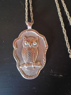 Solid Copper Owl Pendant