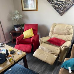Tan Leather Recliner 