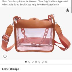 Clear Crossbody Purse for Women Clear Bag Stadium Approved Adjustable Strap Small Cute Jelly Tote Handbag Clutch Shipping and Local Pick Up Brand New 