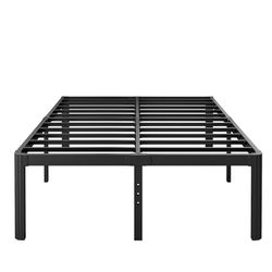 18in Full Size Bed Frame No Box Spring Needed, Heavy Duty Metal Platform Bed Frame Full with Round Corners, Easy Assembly, Noise Free, Black