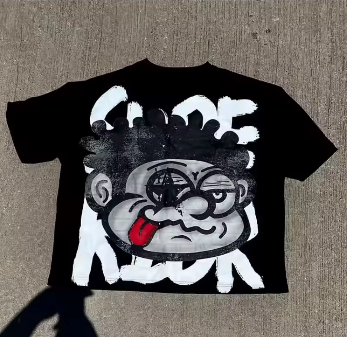 Black street wear over size tee