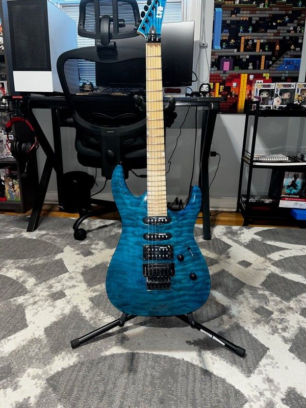 ESP LTD MH-203 QM See through blue