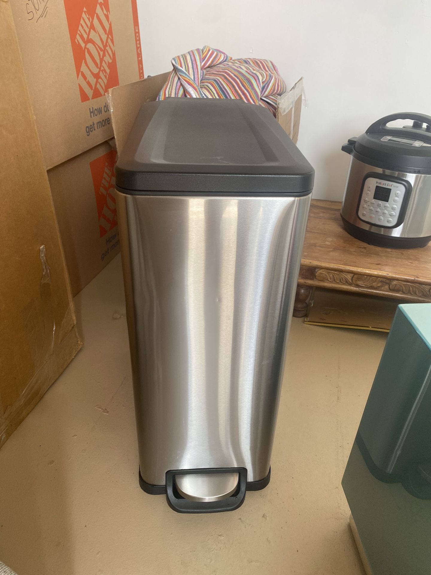 Large Aluminum Step-on Trash Can