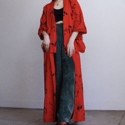1940s Wonderful Vintage Japanese Kimono Robe One Size