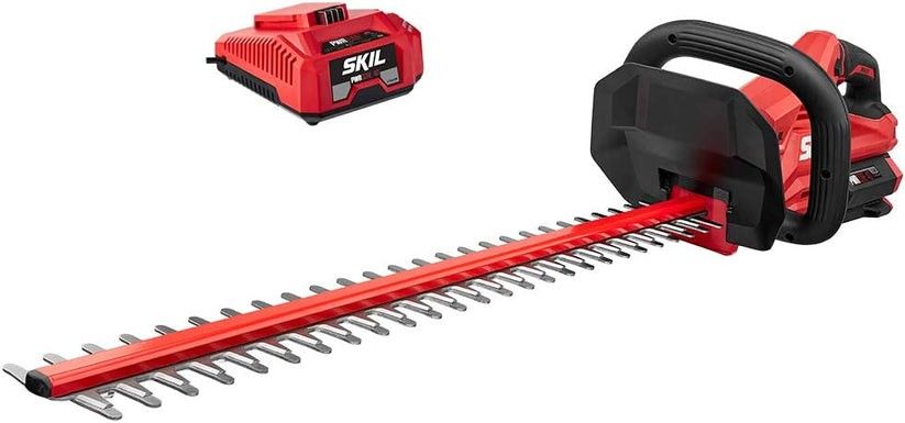 SKIL PWR CORE 40 Brushless 40V 24” Cordless Hedge Trimmer Kit with Dual Action Blade, 3/4'' Cut Capacity, Includes 2.5Ah Battery and Auto PWR Jump Cha