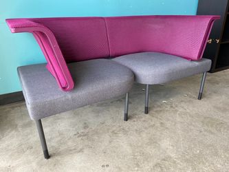 HERMAN MILLER Purple & Grey Modular Social Office Chairs (Set of 2)