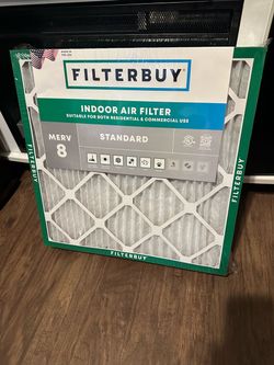 Filterbuy 20x20x1 MERV 8 Dust Defense Air Filter, Pleated HVAC/AC/Furnace Replacement Filter, 6-Pack