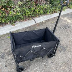 Collapsible Folding Wagon with Adjustable Handle Foldable Utility Wagon Cart with 2 Drink Holders