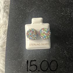 Sterling Silver Earrings/Aretes De Plata 925