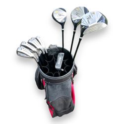 Golf Clubs Set With Red Bag And accessories