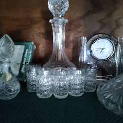 Crystal glas 6 shot with bottle good wine or whiskey or anything