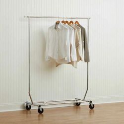 2 clothing racks with attachable wheels