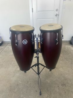 LP Conga Set (2 Drums) w/ Double Stand – Great Condition