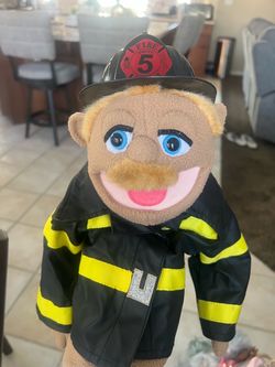 MELISSA & DOUG FIREFIGHTER HAND PUPPET - 15 INCH CHIEF WALTER BLAZE