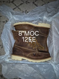 THOROGOOD 💯 LEATHER 8"MOC STEEL TOE LACE UP BOOTS