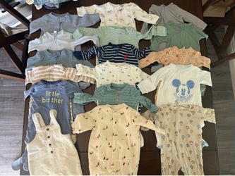Baby Boy Clothes - Footed PJs (0-3 months)