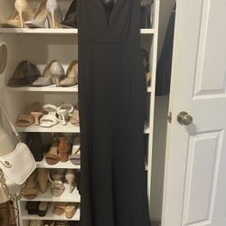 Black Long Strapless Dress 