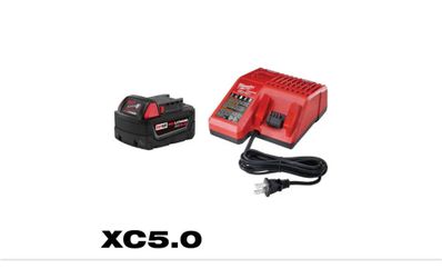 Milwaukee M18 18-Volt Lithium-Ion XC Starter Kit with One 5.0Ah Battery and Charger
