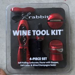 abbit 4-Piece Wine Tool Kit (Metallic Red)
