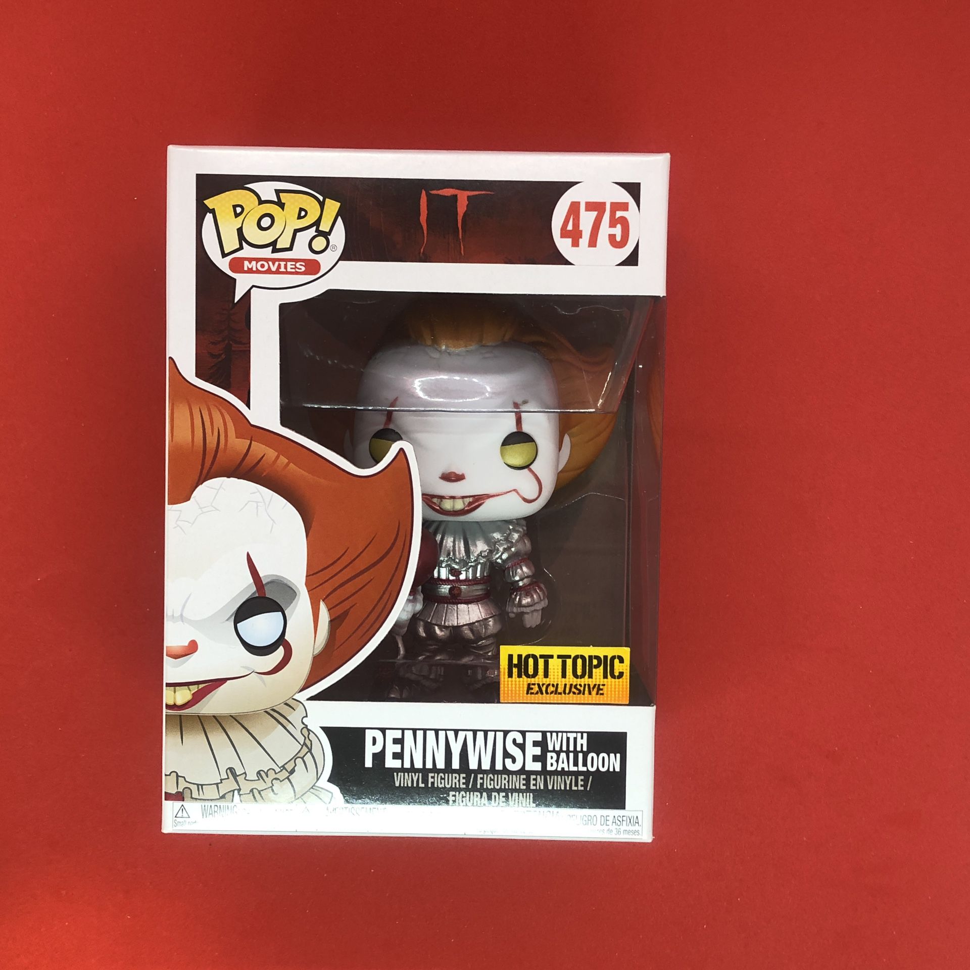 Funko Pop! Movies Pennywise With Balloon Metallic #475 Hot Topic Exclusive