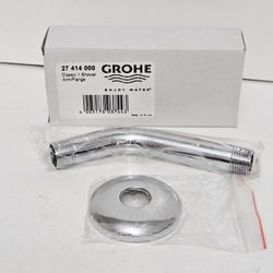 Grohe Classic II Shower Arm/Flange Tubular 1/2" Starlight Chrome New 