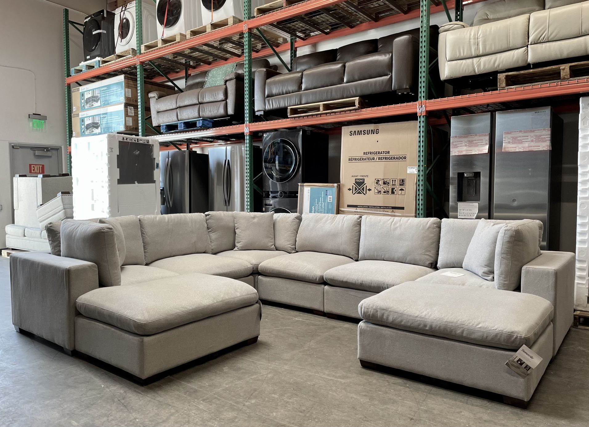 Thomasville Lowell 8-piece Fabric Modular Sectional, Gray 