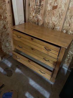 Wooden 3-Drawer Dresser with Metal Handles 42 w 19 d 32 h