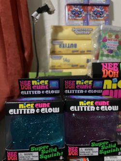 Nee Doh Nice Cube Glitter & Glow Squish Toys