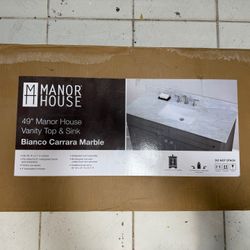 New Manor House 49” Vanity Top Bianco Carrara