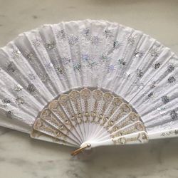 Hand Fan Great For Bridal Showers Babyshower Wedding Party 