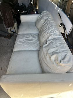 Free !!! White Leather Couch