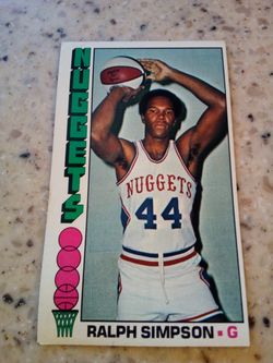 Vintage 1976 Topps basketball/Ralph Simpson/ Denver nuggets/ guard/ card#22