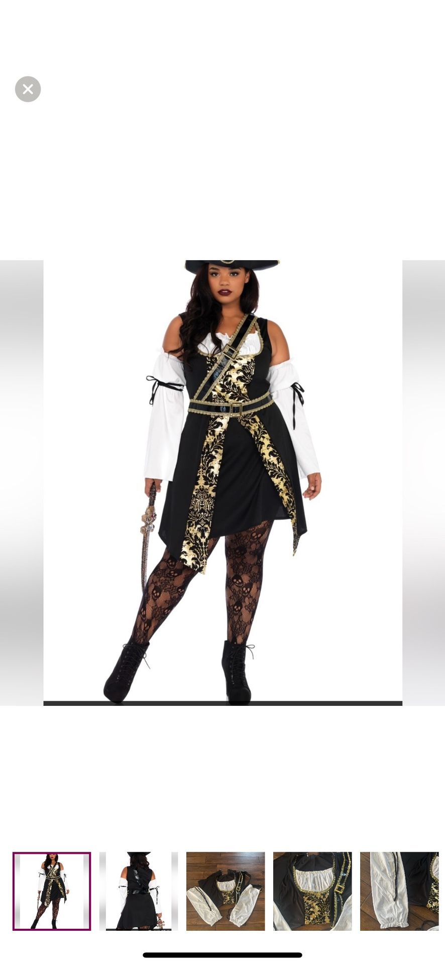 LEG AVENUE Black Sea buccaneer Halloween costume size 3X/4X