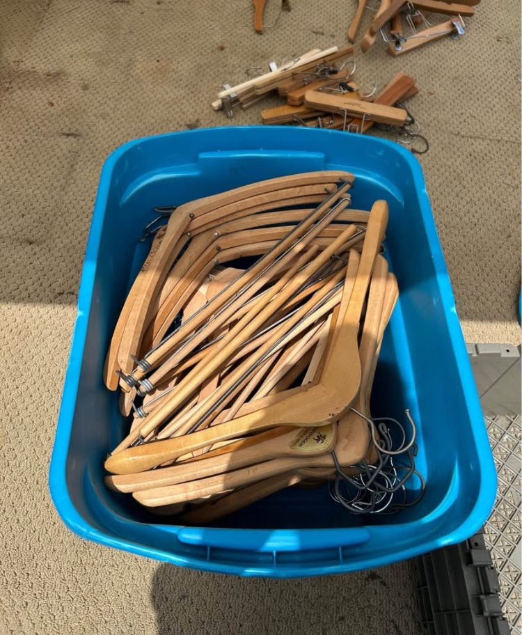 Vintage Wood hangers lotta 50 pieces $65 OBO!