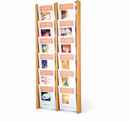 12 Pocket Stance Wall Display, Light Oak