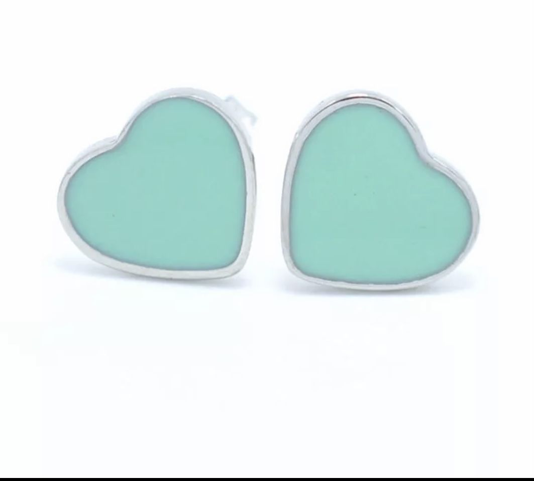 Turquoise LoveHeart Stud Earrings - New $20