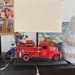 Pottery barn fire truck Lamp