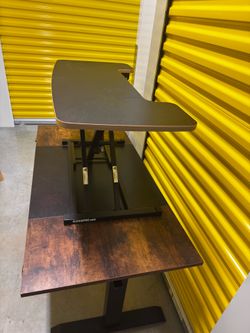 Electric Standing Desk + FlexiSpot Monitor Riser - Complete Sit/Stand Setup