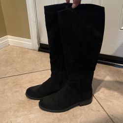 Suede Black Boots