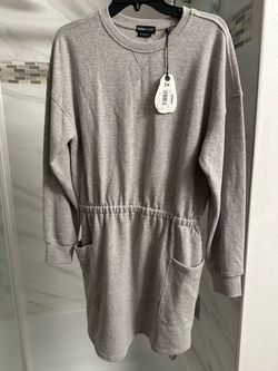 prAna Gray Sweatshirt Dress Medium