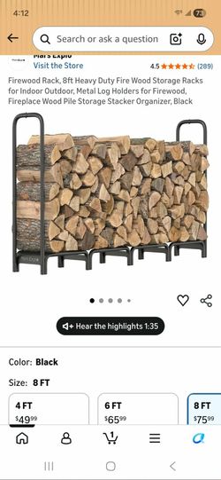 New Mars Explo 8 Ft Heavy Duty Firewood Rack With Cover 