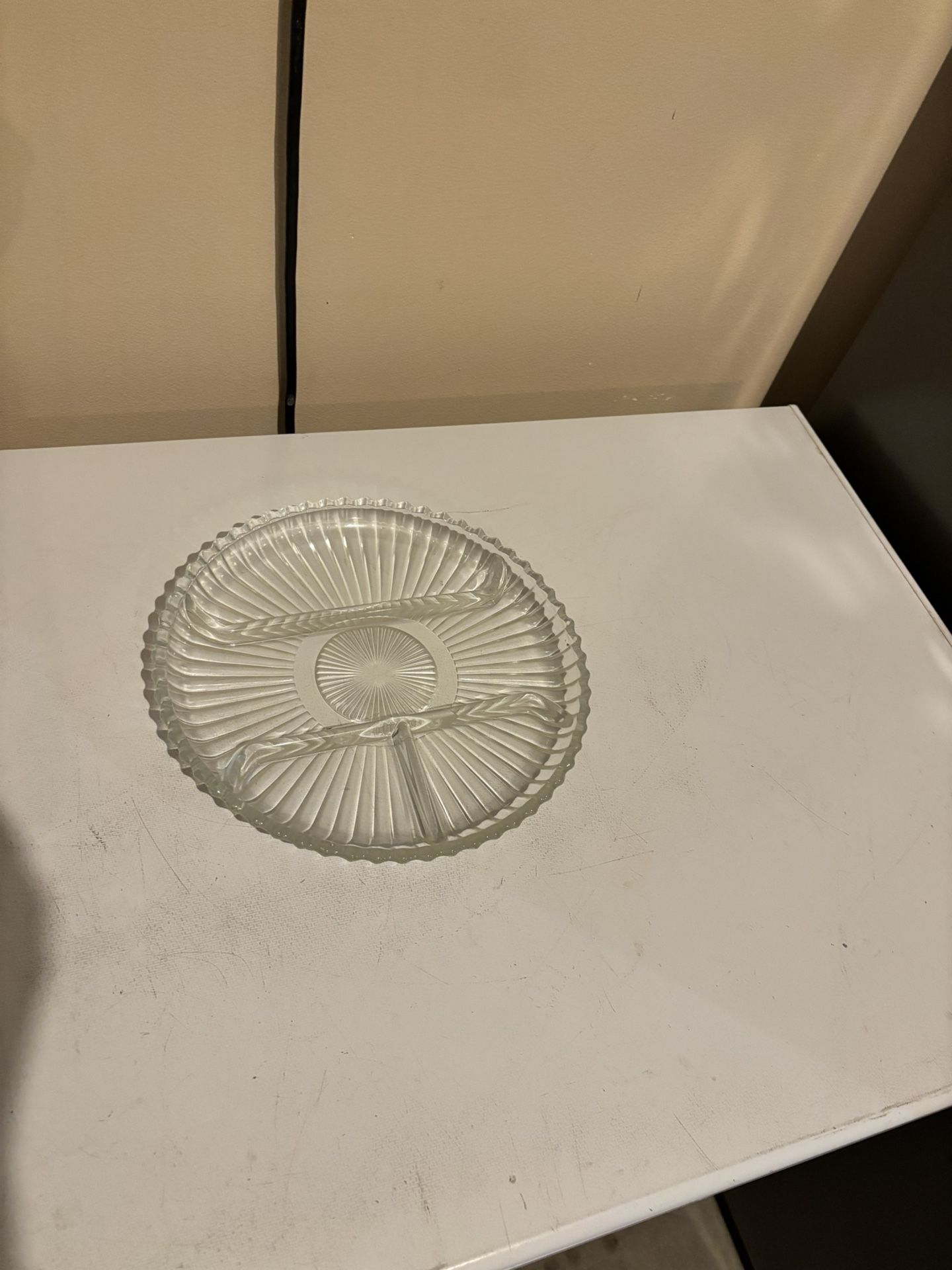 Vintage Indiana Clear Glass Relish Dish Serving Tray #260 - Scalloped Edge