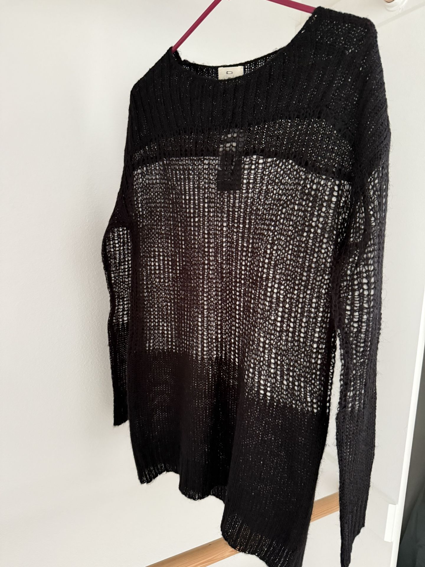 New Black Hollow Out Sweater