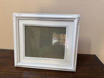 White Ornate Picture Frame with Glass