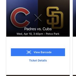Wednesday 4/10  San Diego Padres Vs Chicago Cubs Single Ticket Front Row Upper Infield 312 Manny Machado Home Run Giveaway Bobblehead SOLD OUT!!!