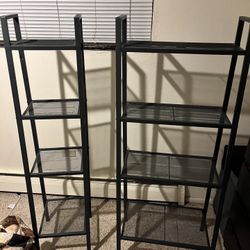 IKEA Dark Grey Tiered Metal Shelves