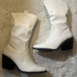 Women White Cowboy Boots