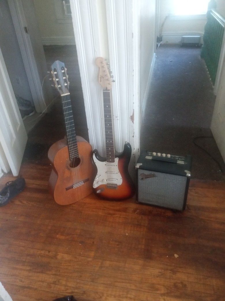 Fender Amp And Squire Guitar
