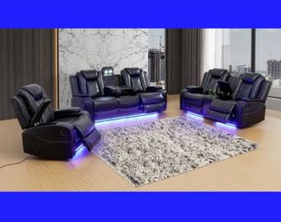 💥FREE DELIVERY💥Brand New POWER, LED, USB  3PC Reclining Sofa Loveseat Chair Set