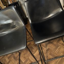 Nice Stools Black Leather 